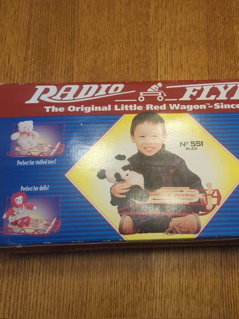 Radio Flyer The Original Wooden Toy Sled - Model #551- Decoration, Dolls, Gifts